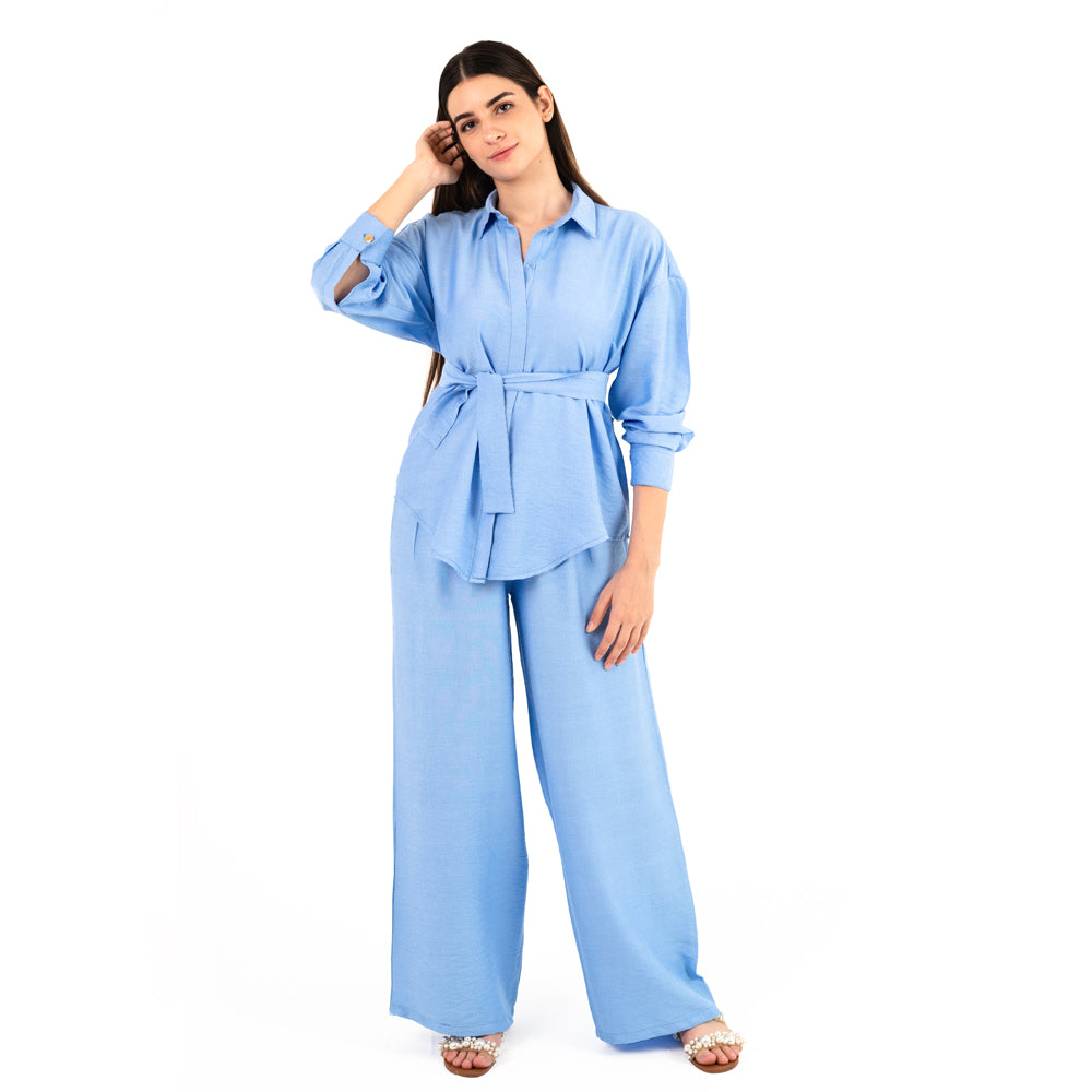 Baby Blue Oversize Linen Set