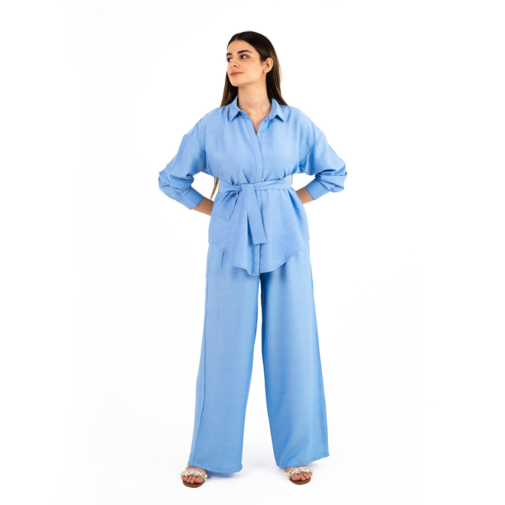 Baby Blue Oversize Linen Set