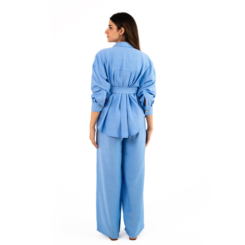 Baby Blue Oversize Linen Set