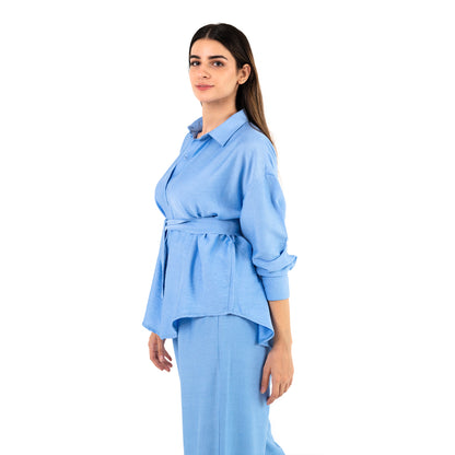 Baby Blue Oversize Linen Set