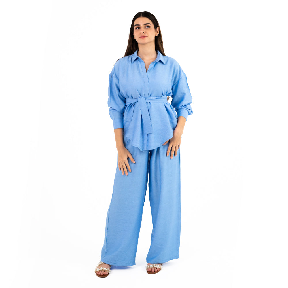 Baby Blue Oversize Linen Set