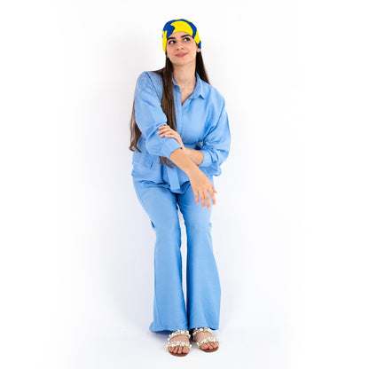 Baby Blue Oversize Linen Set