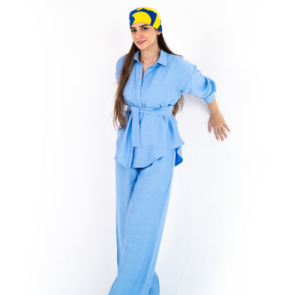 Baby Blue Oversize Linen Set