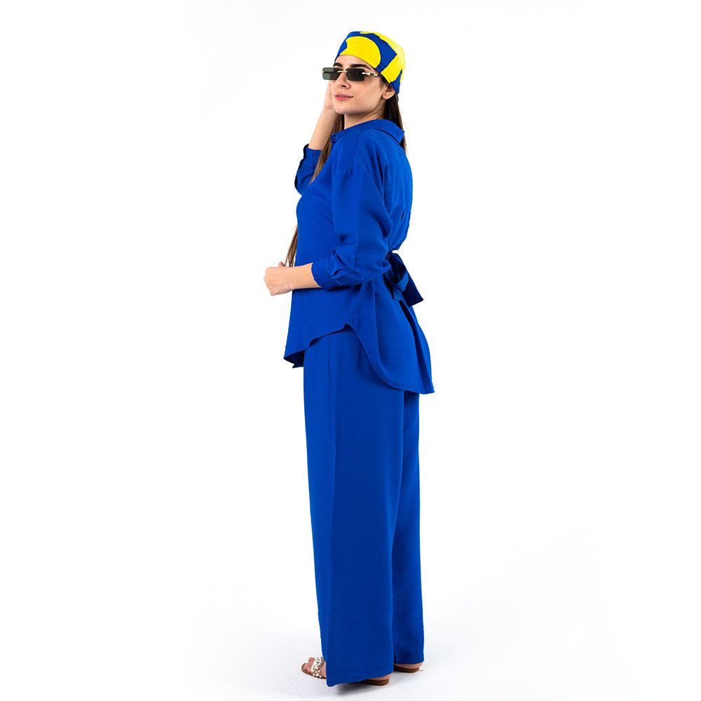 Royal Blue Oversize Linen Set