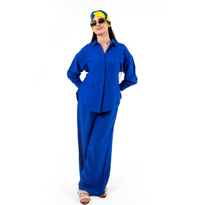 Royal Blue Oversize Linen Set