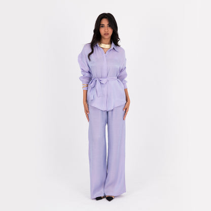 Lavender Oversize Satin Set