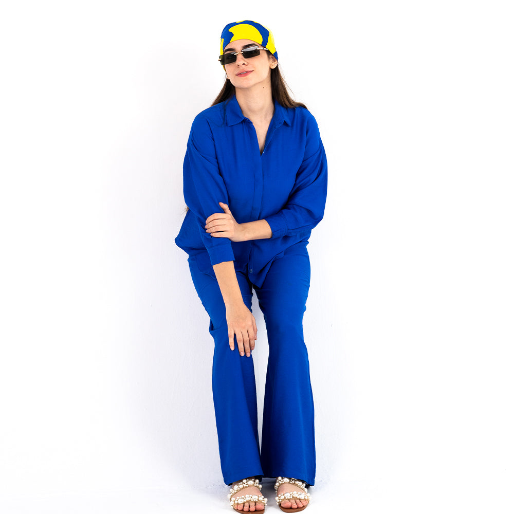 Royal Blue Oversize Linen Set