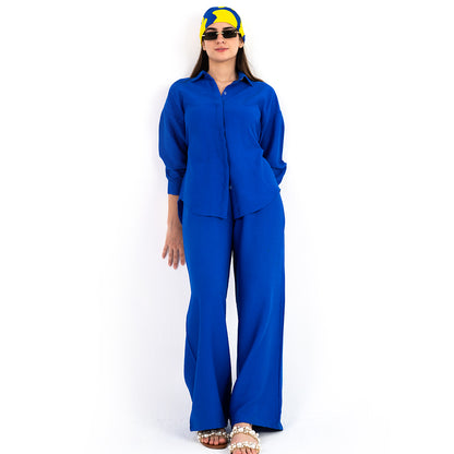 Royal Blue Oversize Linen Set