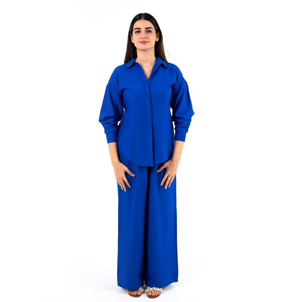 Royal Blue Oversize Linen Set