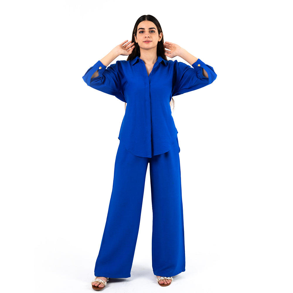 Royal Blue Oversize Linen Set