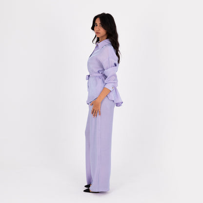 Lavender Oversize Satin Set