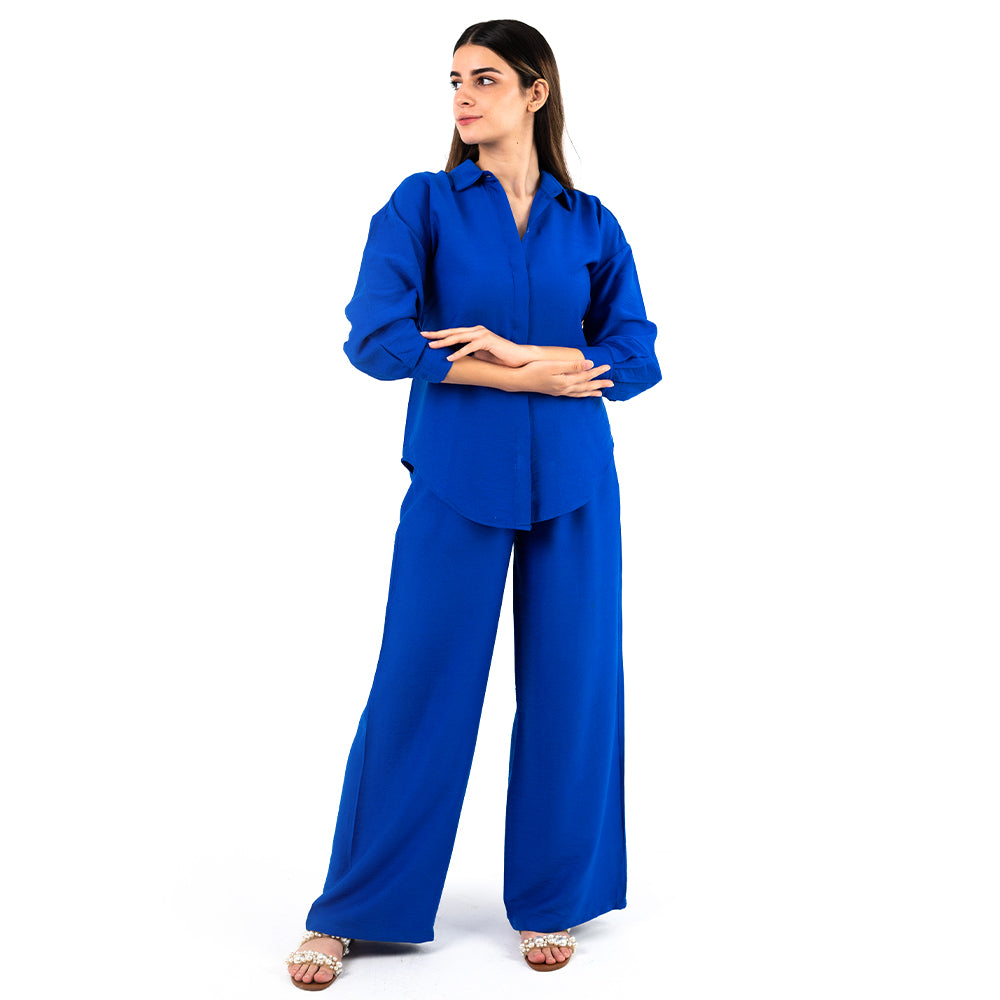 Royal Blue Oversize Linen Set