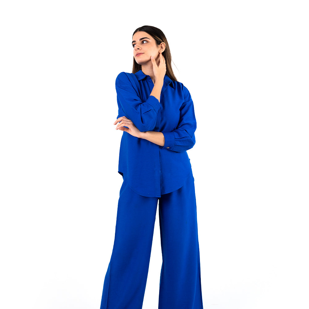 Royal Blue Oversize Linen Set