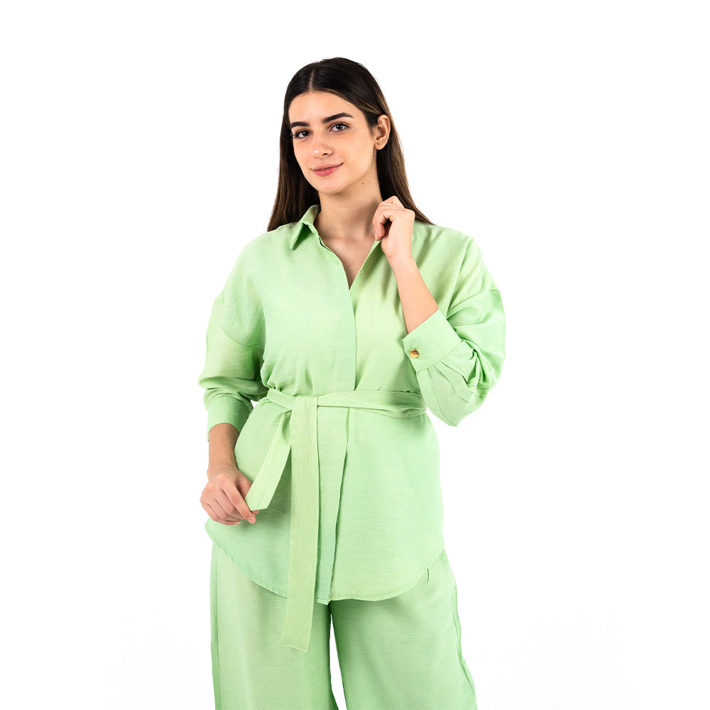 Light Green Oversize Linen Set