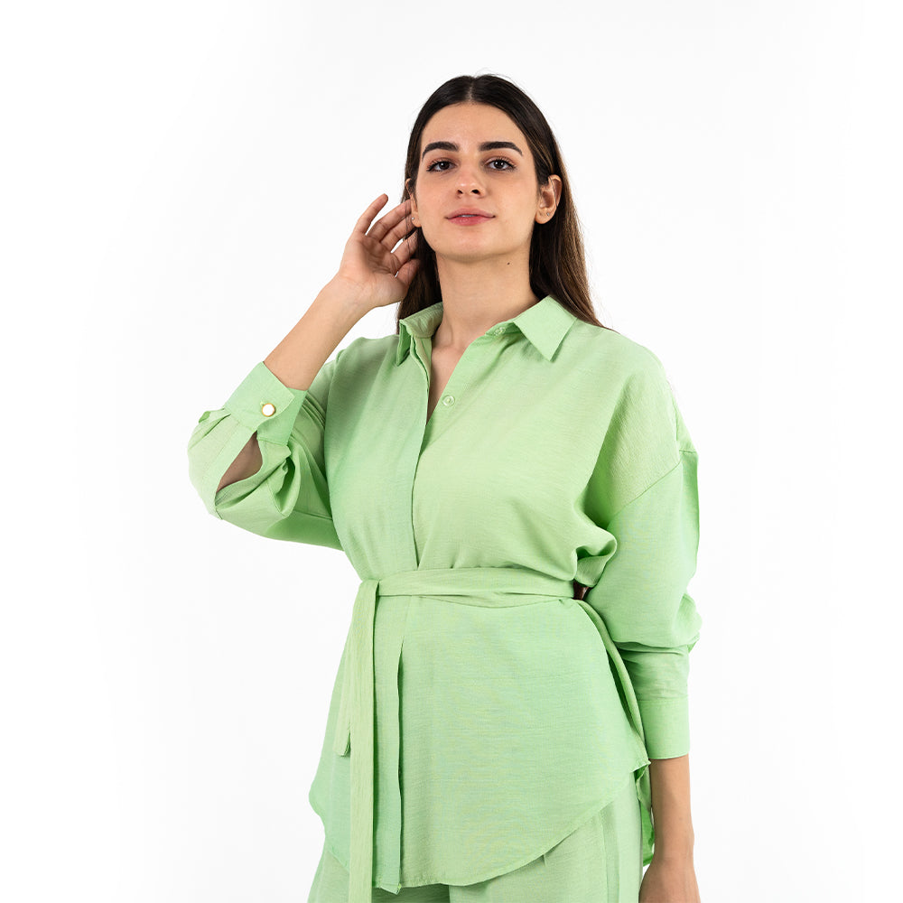 Light Green Oversize Linen Set